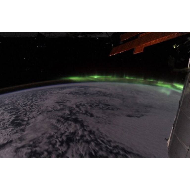La aurora austral vista desde la ISS