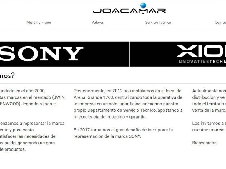 Joacamar, importador para Uruguay de SONY y XION. - Joacamar