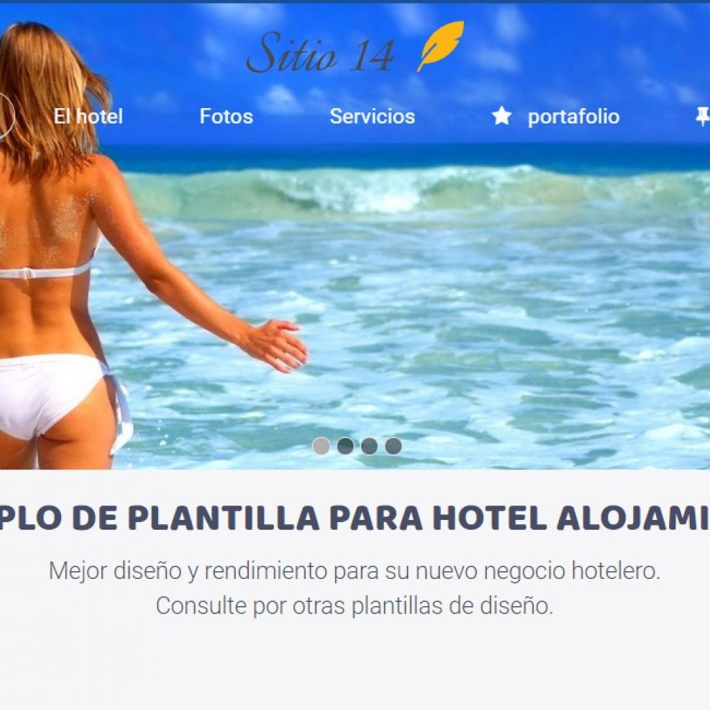 Página web ejemplo para diseñar sitio de hotel.